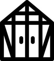 A black and white icon of a house vector