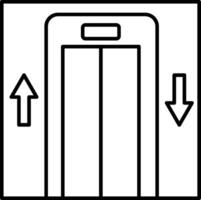 An elevator with two arrows pointing up vector