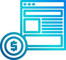 A dollar coin icon on a website vector