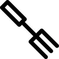 A black and white icon of a fork vector