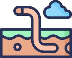 A worm is sitting on a dirt patch vector