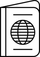 A globe icon in an open book vector