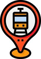 A train icon with a map marker vector