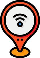 A wifi icon on a map pointer vector