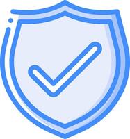 A shield with a tick mark on it vector