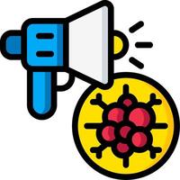 A megaphone and a virus icon vector