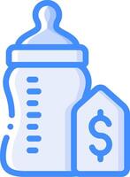A baby bottle and a dollar sign vector