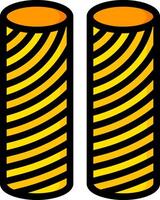 Two yellow cylinders with black stripes on them vector