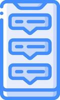 A blue folder with four lines on it vector