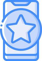 A star icon on a phone screen vector