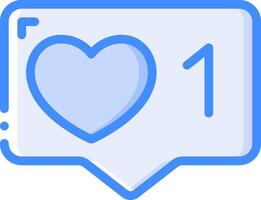 A heart icon with the number one in it vector