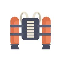 Scuba diving equipment with oxygen tanks for breathing underwater vector