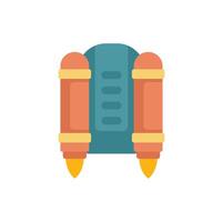 Jetpack with two burning turbines launching up vector