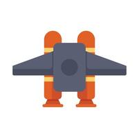 Modern spaceship is floating in space, its futuristic technology allowing it to explore the galaxy vector