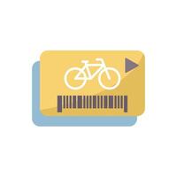Bicycle sharing service card with barcode for renting bikes vector