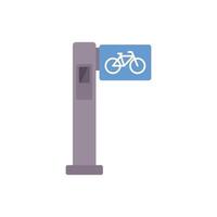 Modern smart bike sharing station displaying bicycle icon vector