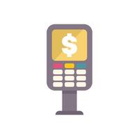 Point of sale terminal displaying payment amount for contactless payment vector