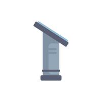 Payment terminal standing on the floor is accepting cards vector