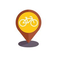 Bicycle icon pinpointing bike shop location on map vector
