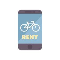 Smartphone app showing bike rental service interface vector