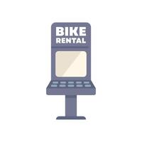 Bike rental stand with digital screen displaying empty frame for advertising vector