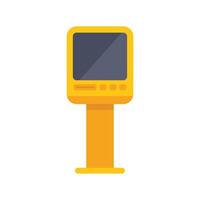 Yellow interactive information kiosk with blank screen displaying important information vector