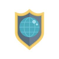 Global security shield protecting world from threats vector