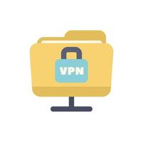 Secure folder with vpn connection showing data protection concept vector