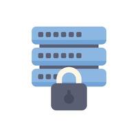 Data security concept with padlock protecting server data vector
