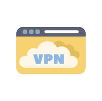 Vpn concept showing cloud computing on web browser window vector
