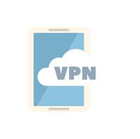 Smartphone connecting to cloud computing vpn server vector