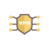 Secure vpn connection showing data encryption using virtual private network vector