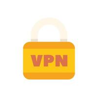 Yellow padlock representing vpn protecting user data online vector