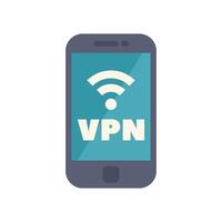 Smartphone showing vpn app and wifi icon on screen vector