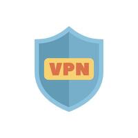 Blue shield protecting vpn connection symbolising online security vector