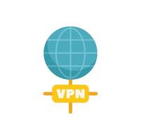 Globe holding vpn sign indicating virtual private network connection vector