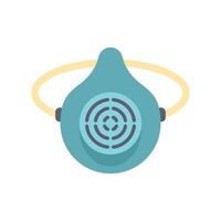 Blue respirator mask protecting from virus and pollution vector