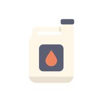 White plastic jerrycan with red drop is standing on white background vector