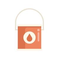 Paint bucket with handle containing water drop symbolising water based emulsion paint vector