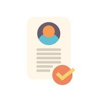 Candidate profile being approved with green check mark sign vector