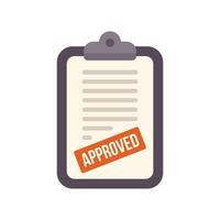 Clipboard showing approved document for business agreement vector