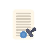 Document being stamped with guarantee of approval vector