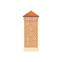 Medieval tower building standing tall with windows vector