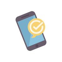 Smartphone displaying validation checkmark icon vector