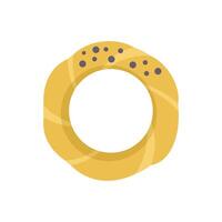 Turkish simit bread covered with sesame seeds vector illustration