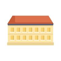 Big city hall building with large windows facade icon flat style vector