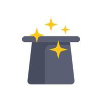 Magic hat glowing with sparkles appearing from top vector