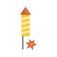Firework rocket exploding with sparkles on white background vector