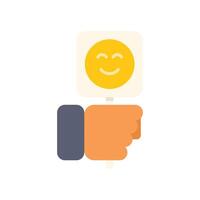 Hand holding a sign with a smiley face, happiness and positivity concept vector