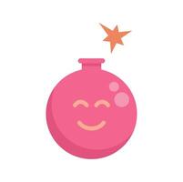 Pink bomb smiling with lit fuse about to explode vector